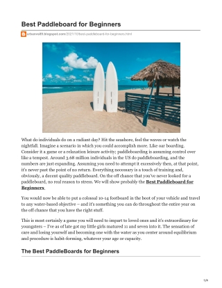 Best Paddleboard for Beginners
