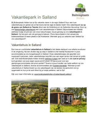 Vakantiepark in Salland