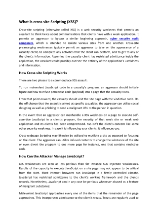 What is cross site scripting