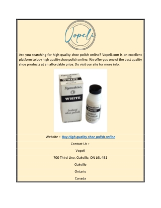 Buy High Quality Shoe Polish Online  Vopeli.com