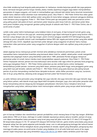 Situs Poker V - Pkv Poker Online Asia-6 Dasar Solid Buat Teruntuk Menyortir Tera