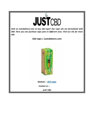 Cbd vape Justcbdstore.com