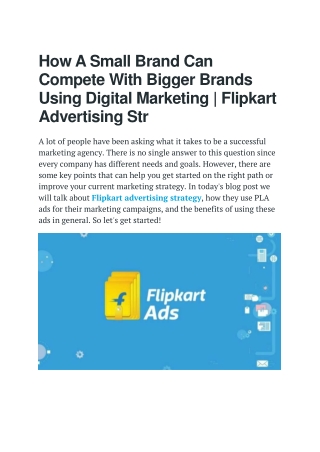 Best Flipkart advertising strategy in India
