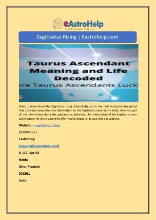 Sagittarius Rising | Eastrohelp.com