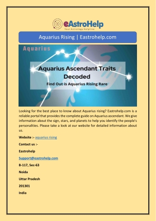Aquarius Rising | Eastrohelp.com