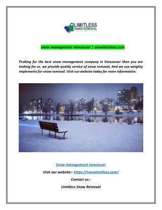 snow management vancouver | snowlimitless.com