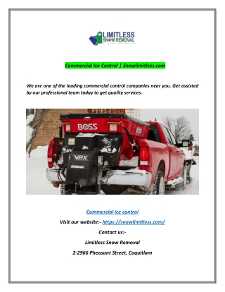Commercial Ice Control | Snowlimitless.com