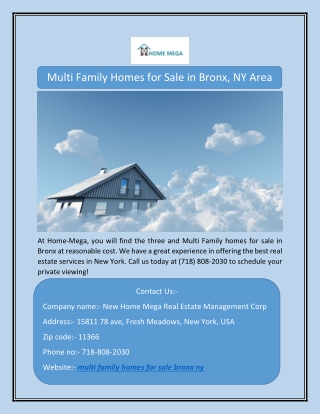 Multi Family Homes for Sale in Bronx, NY Area