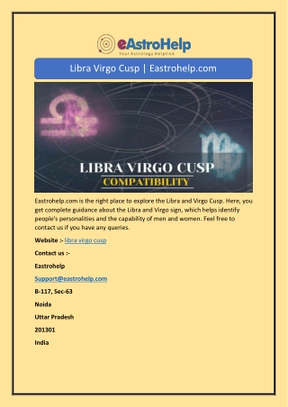 Libra Virgo Cusp | Eastrohelp.com