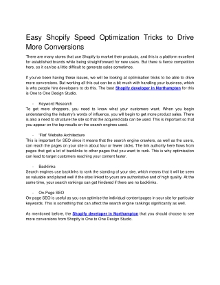 Easy Shopify Speed Optimization Tricks to Drive More Conversions