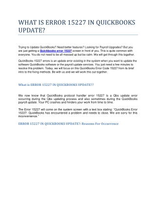 What is error 15227 in QuickBooks update