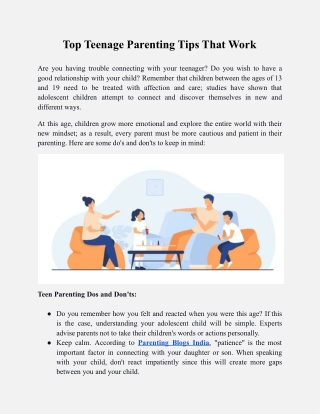 Top Teenage Parenting Tips That Work
