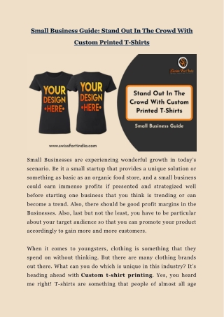 Stand Out In The Crowd With Custom Printed T-Shirts