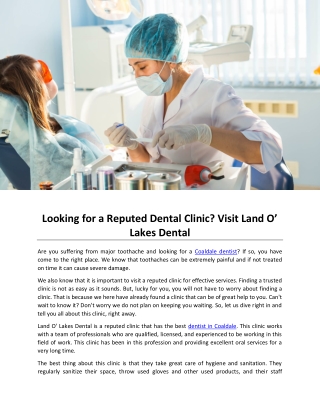 Looking for a Reputed Dental Clinic? Visit Land O' Lakes Dental