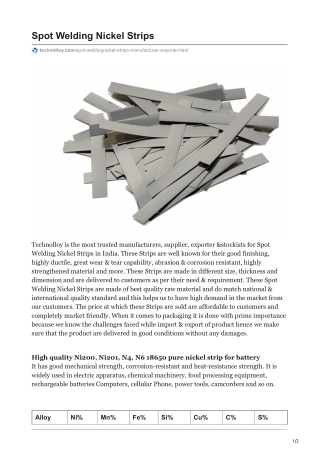 Spot welding nickel strips