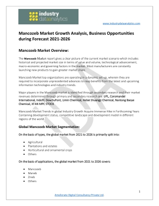 Mancozeb Market  In-depth Analysis and Business Strategies 2021