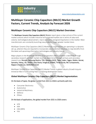 Multilayer Ceramic Chip Capacitors (MLCC) Market Recent Demands and Forecast