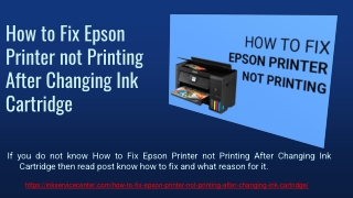 How to Fix Epson Printer not Printing After Changing Ink Cartridge