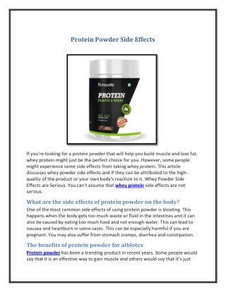 Protein Powder Side Effects