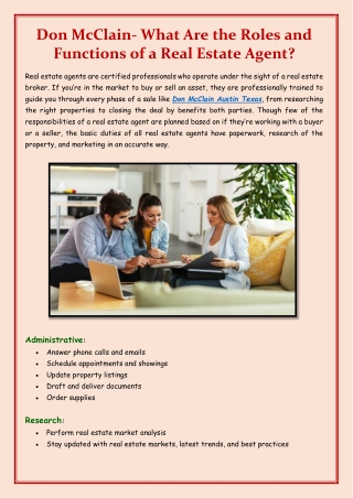Don McClain- What Are the Roles and Functions of a Real Estate Agent-converted