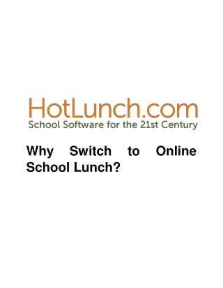 Why Switch to Online School Lunch - Hot Lunch