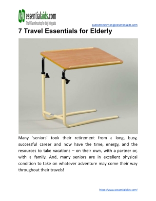 7 Travel Essentials for Elderly