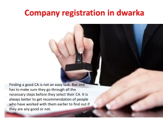 Company registration in dwarka