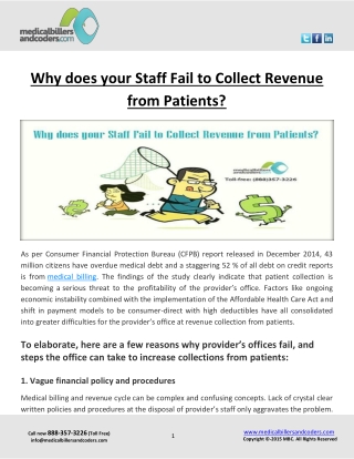 Why does your Staff Fail to Collect Revenue from Patients?