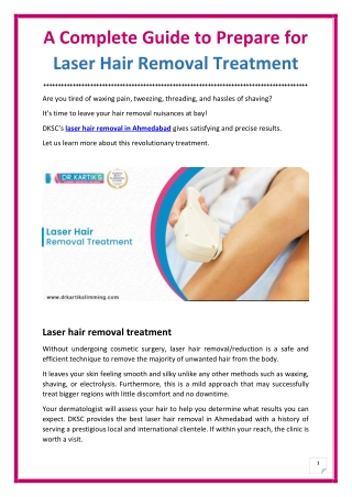 A Complete Guide to Prepare for Laser Hair Removal Treatment