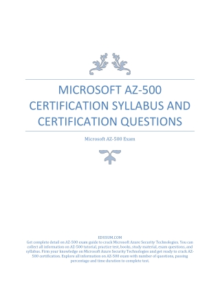 Microsoft AZ-500 Certification Syllabus and Certification Questions