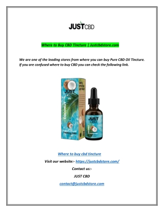 Where to Buy CBD Tincture | Justcbdstore.com