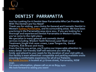 Dentist Parramatta NSW | My Smile Doctors | Call Now