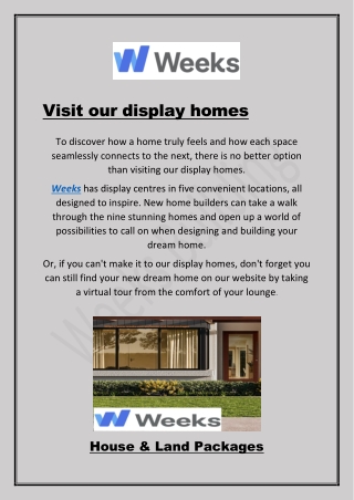 Visit our display homes
