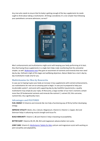 Who should take men's daily multivitamin supplements