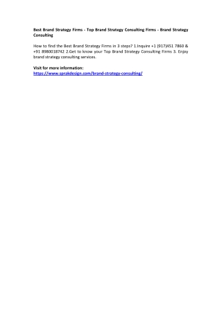 Best Brand Strategy Firms - Top Brand Strategy Consulting Firms - Brand Strategy