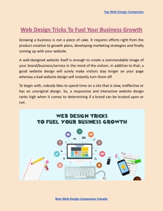 Web Design Tricks To Fuel Your Business Growth