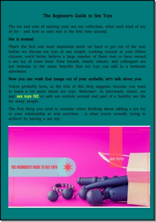 The Beginner's Guide to Sex Toys