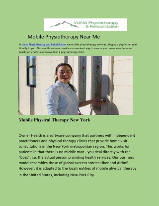 Mobile Physiotherapy Near Me