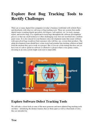 Explore Best Bug Tracking Tools to Rectify Challenges