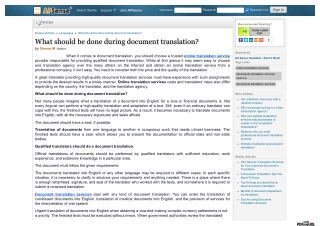 What should be done during document translation