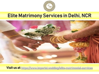 Professional Elite Matrimony Services in Delhi