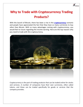 Why to Trade with Cryptocurrency Trading Products?