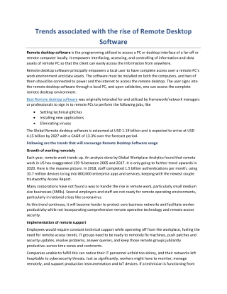 Trends associated with the rise of Remote Desktop Software