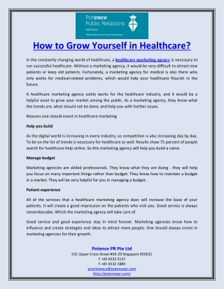 How to Grow Yourself in Healthcare