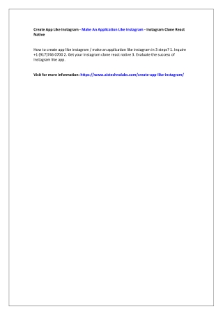Create App Like Instagram - Make An Application Like Instagram