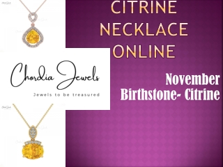 Buy november birthstone Yellow Citrine Necklace Online for Women and Girls at Ch