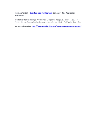 Taxi App For Sale - Best Taxi App Development Company - Taxi Application Develop