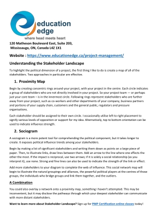 Understanding the Stakeholder Landscape