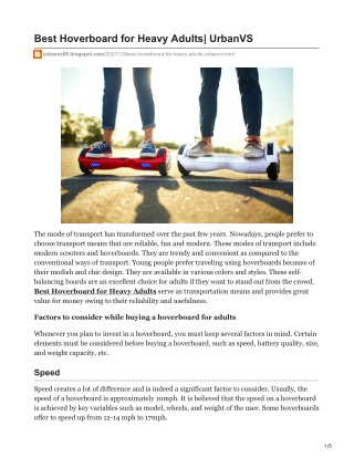 Best hoverboard for adult