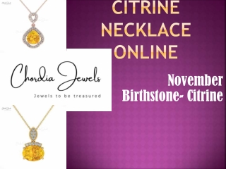 Buy november birthstone Yellow Citrine Necklace Online for Women and Girls.